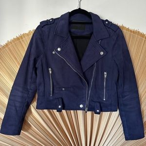 Blank Nyc Navy Suede Moto Jacket (No Belt) - image 1